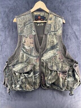 Game Winner Hunting Vest Mens L Camo Mesh Multi Pocket Zip Outdoor Hunting